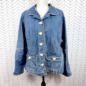 Venezia Denim Jacket with Pink Accents